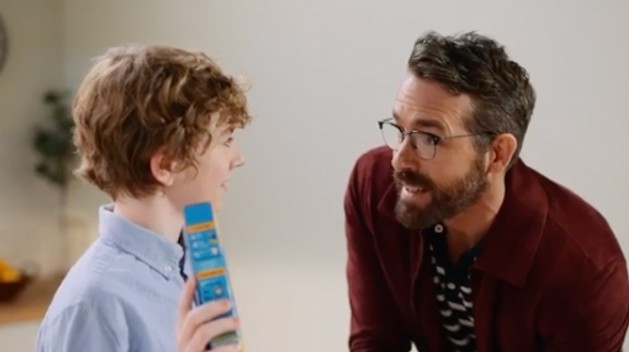 Walker Scobell and Ryan Reynolds.