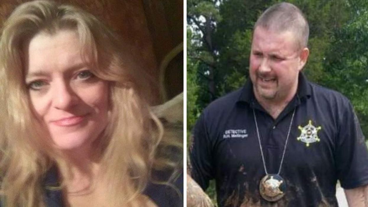 Wanda Palmer. Right: Jackson County Sheriff Ross Mellinger.