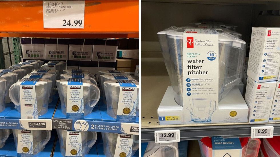 water filtration pitchers at costco and loblaws