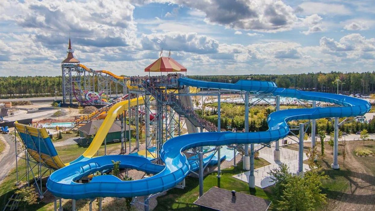Water slide at Calypso waterpark in Ontario.