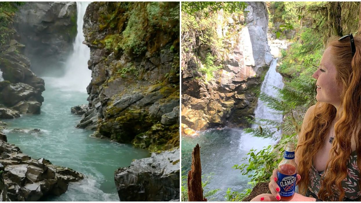 Waterfalls In BC: This Hidden Gem Ends In A Colourful Pool In The Forest