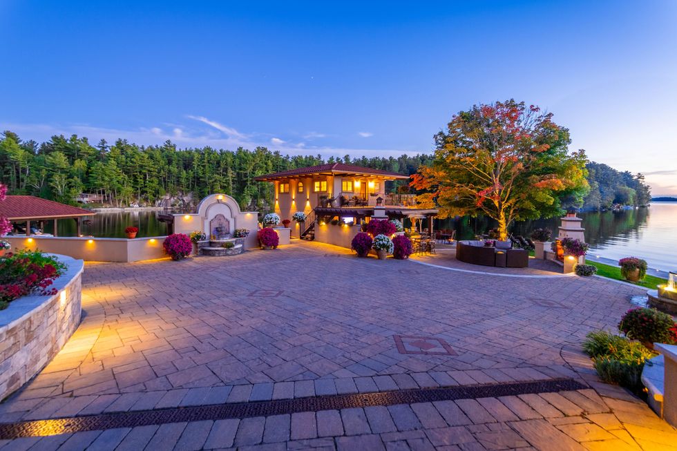 Waterfront villa with terrace.