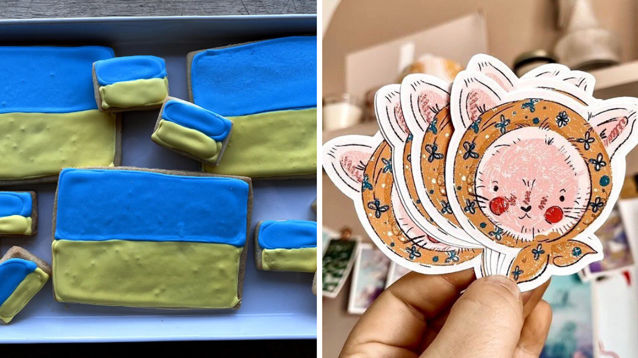 Ways You Can Support & Donate To Ukraine Directly From Ottawa, Ukrainian baked goods & babushkat stickers Ottawa