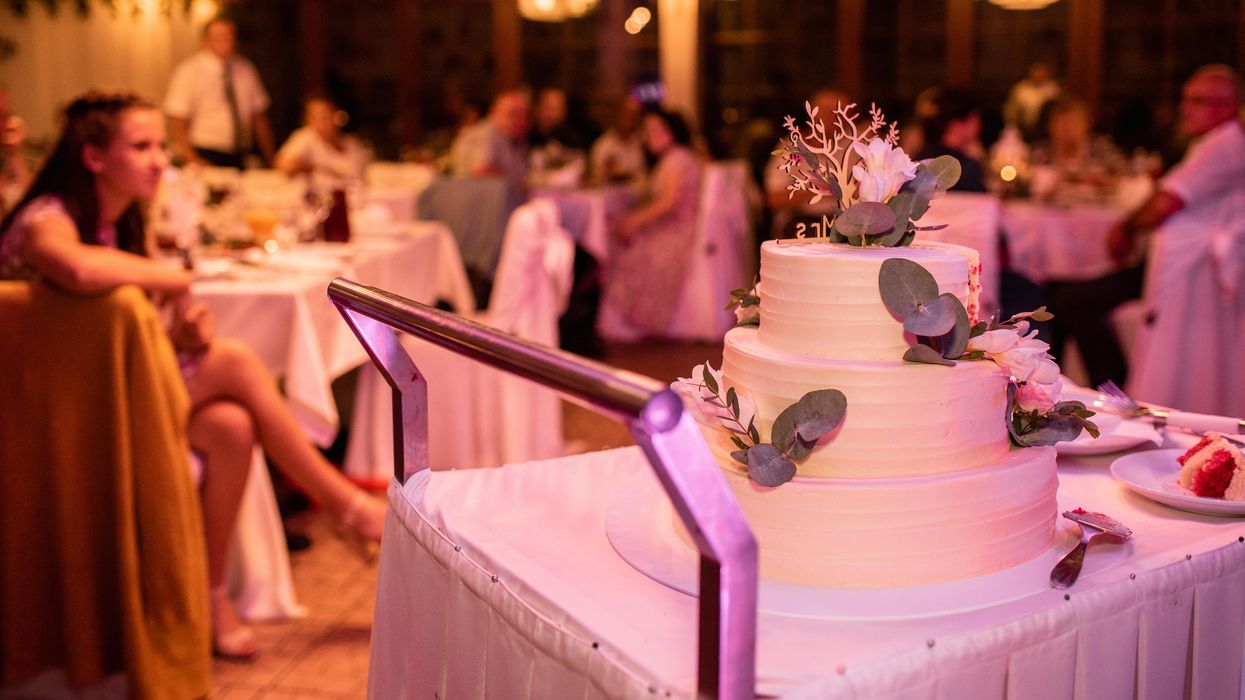 Wedding cake at a wedding.