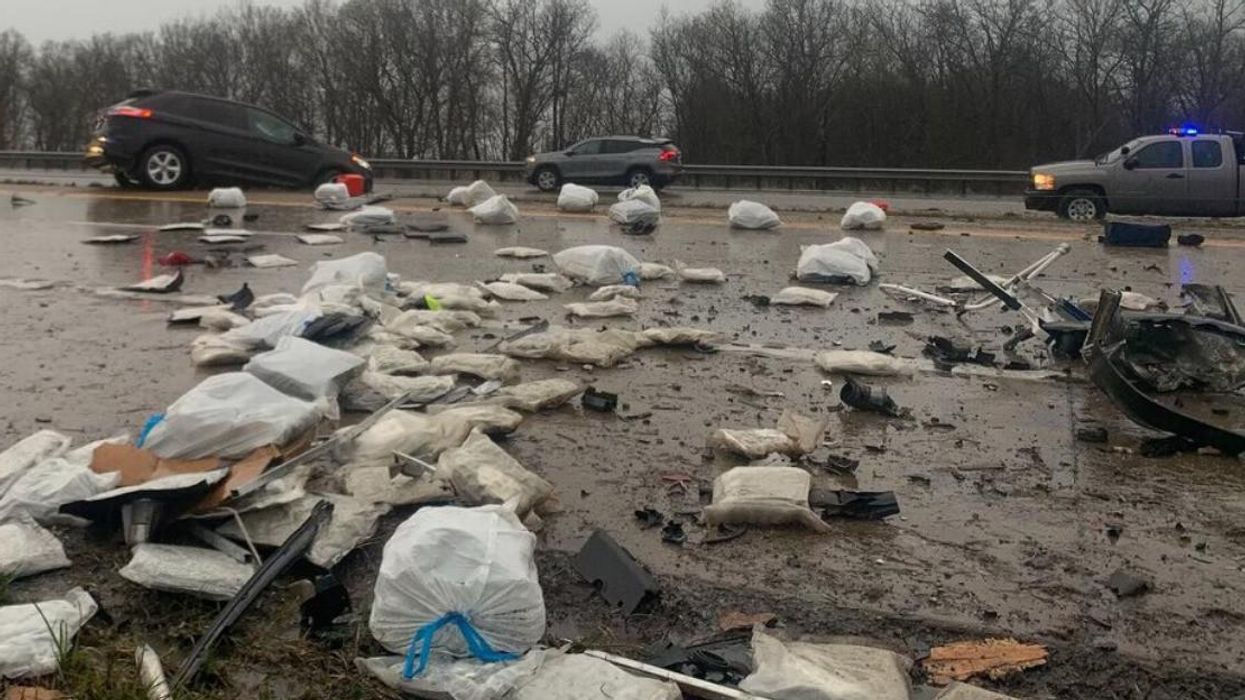 Weed spilled on a Missouri highway.
