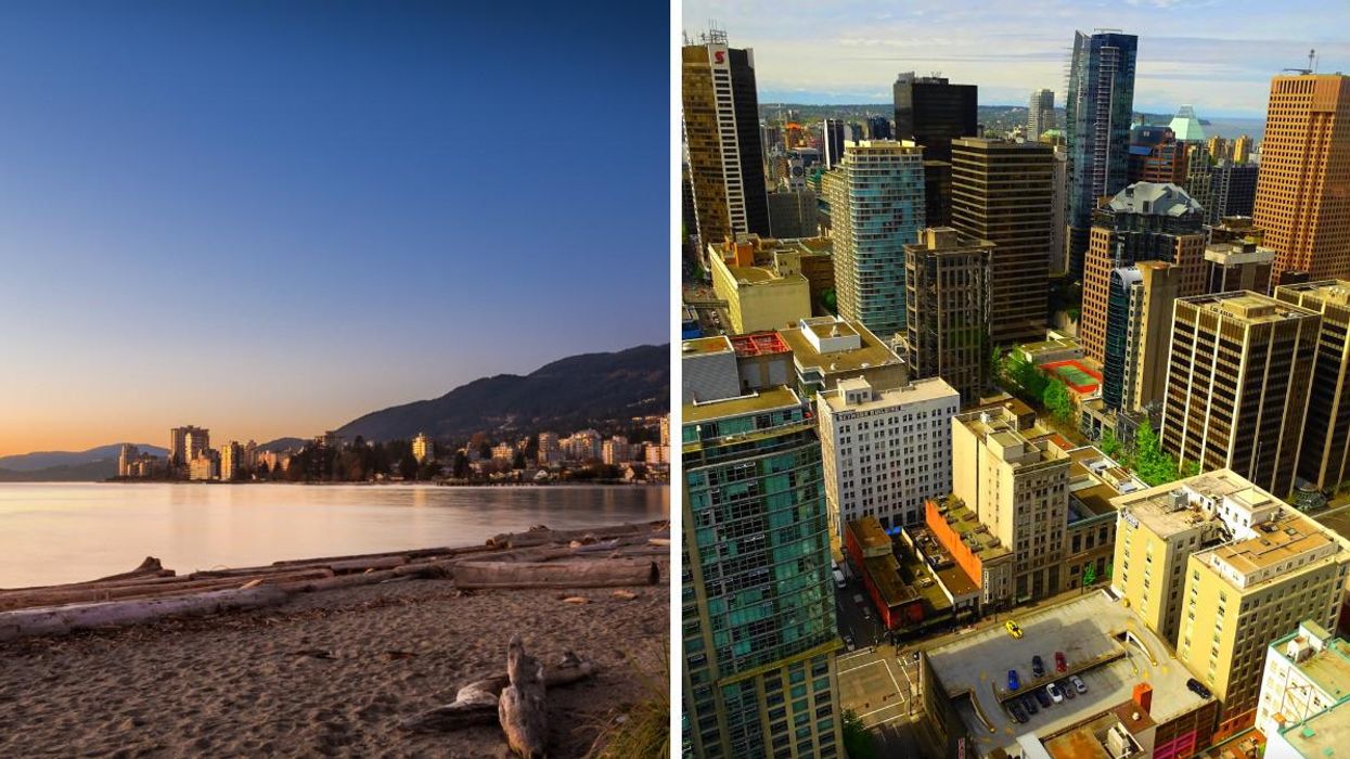 West Vancouver. Right: Vancouver buildings.