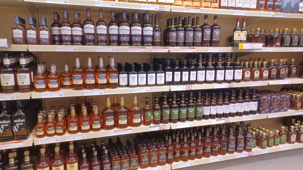 Whisky bottles at an LCBO store in Canada (illustrative).
