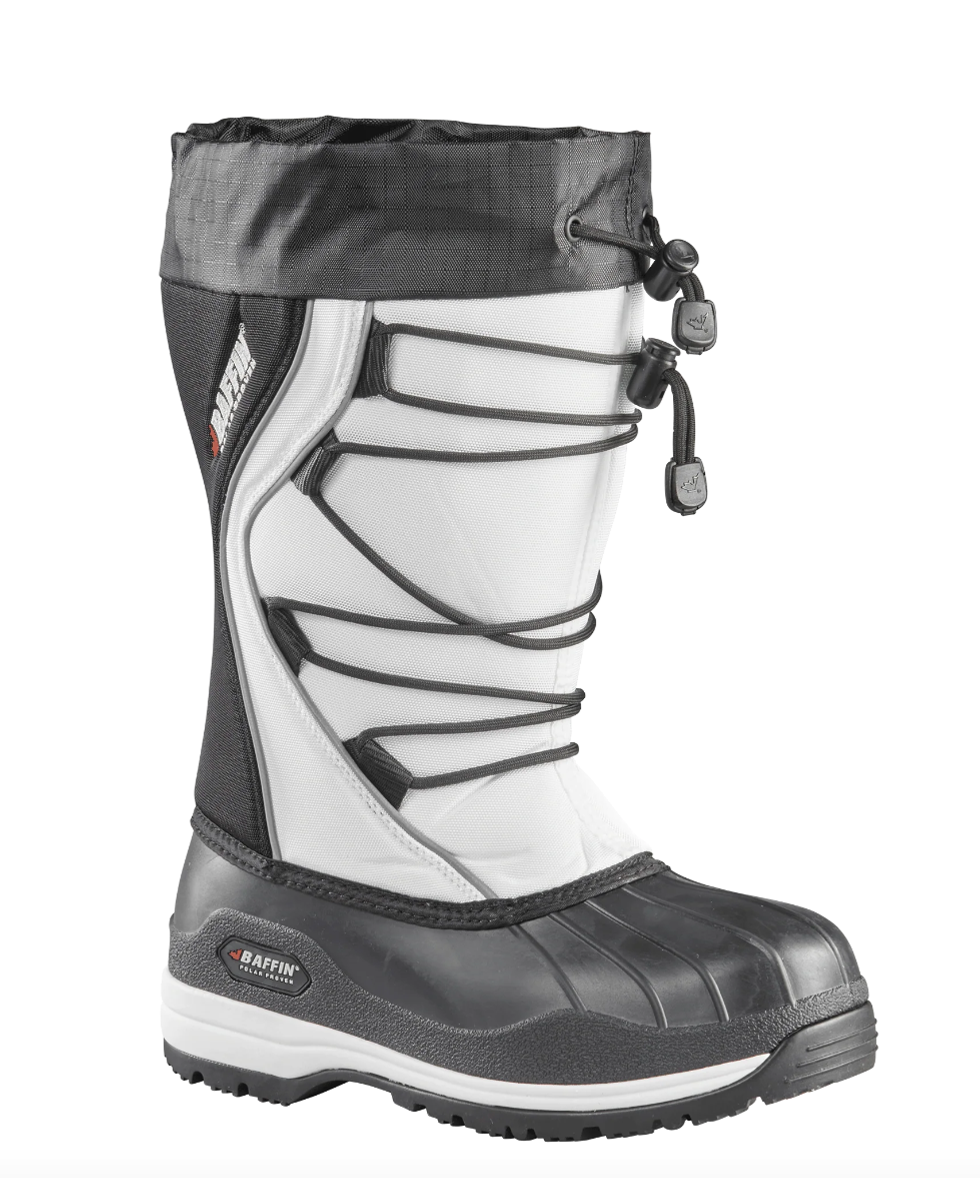 White and black women's winter boots from the brand Baffin.