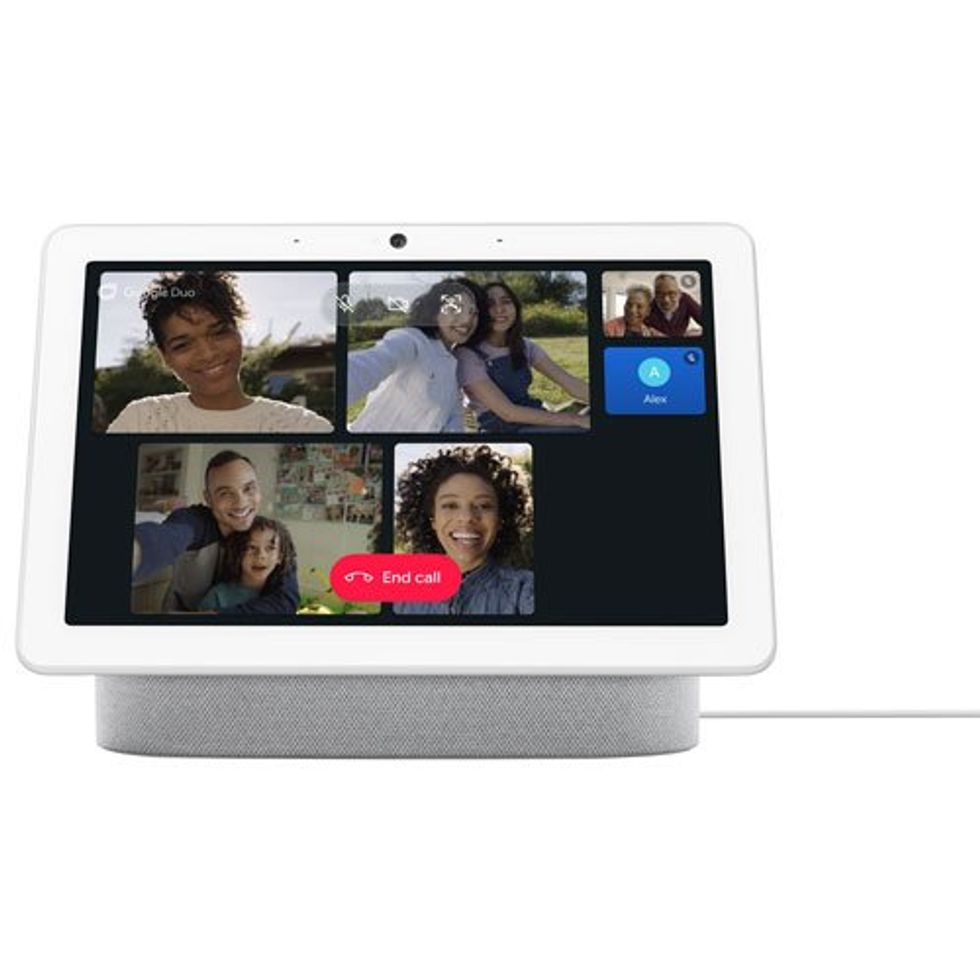 white google nest hub smart display with google assistant