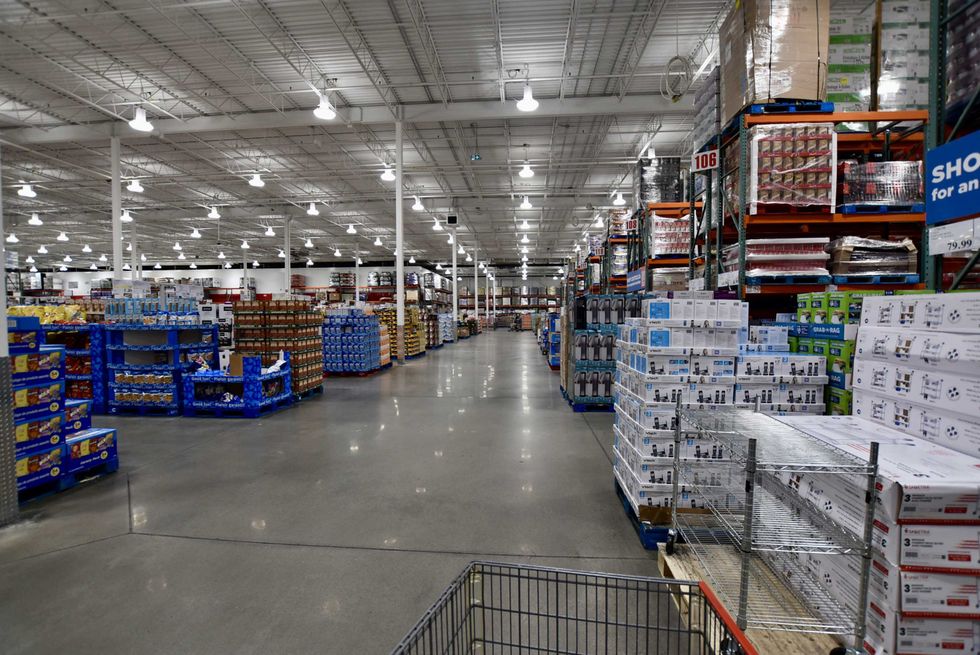 Wide-angle view inside an empty Costco Business Centre.