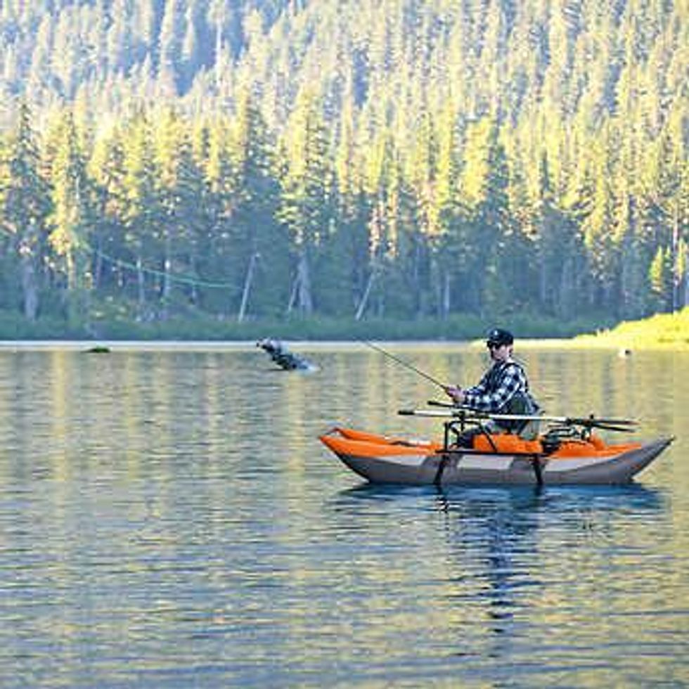 Wilderness 22 inflatable pontoon boat.