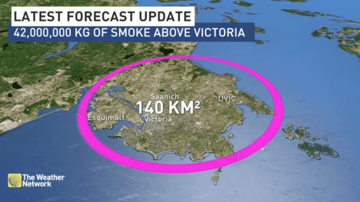 Wildfire Smoke In Victoria B.C. Amounts To Over 42 Million kg