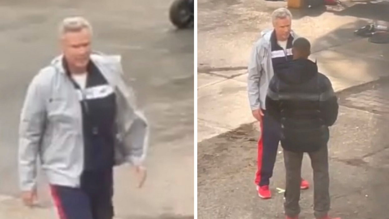 Will Ferrell on set in Toronto.