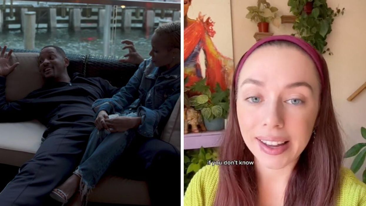 Will Smith and Jada Pinkett Smith. Right: TikToker.