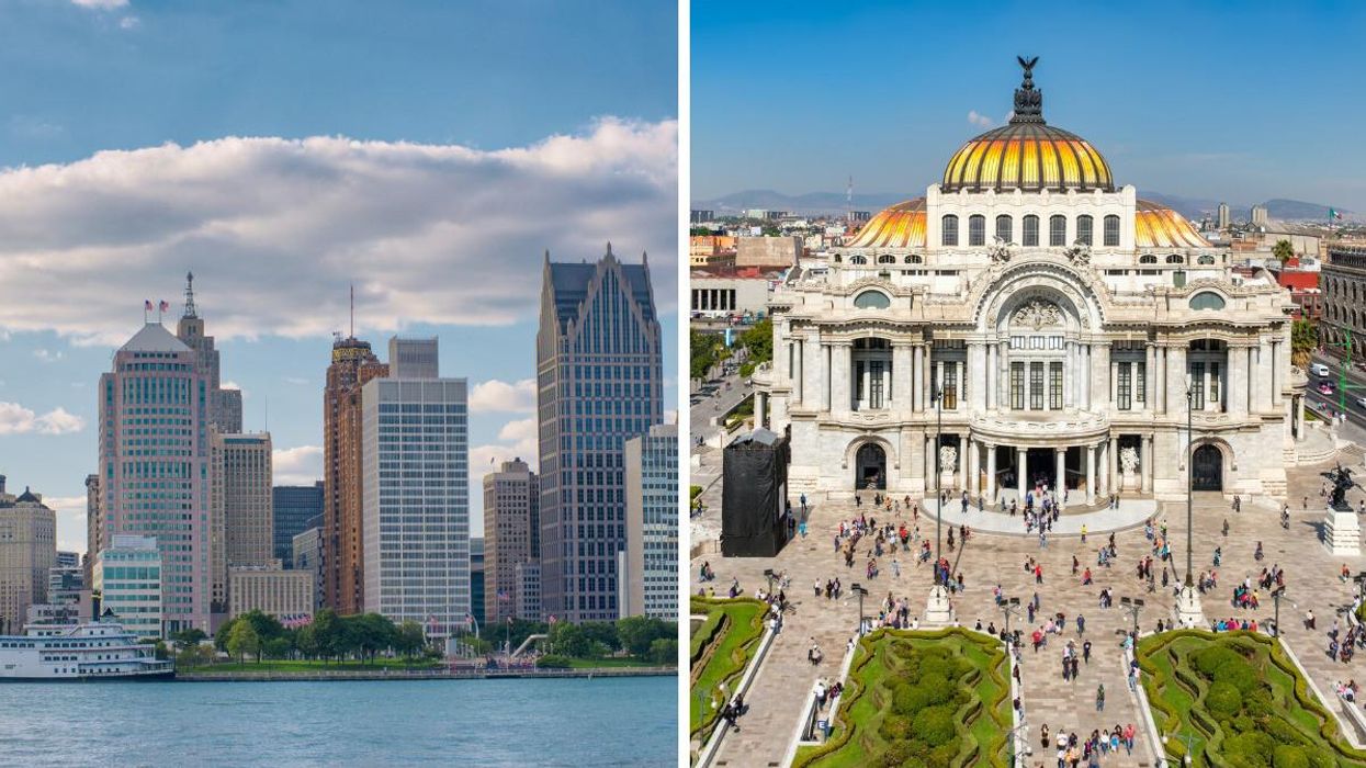Windsor, Ontario. RIght: Mexico City