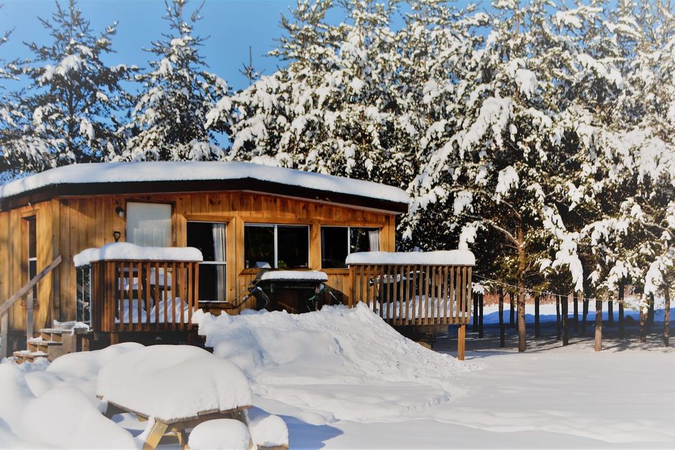 winter cabin in Ontario