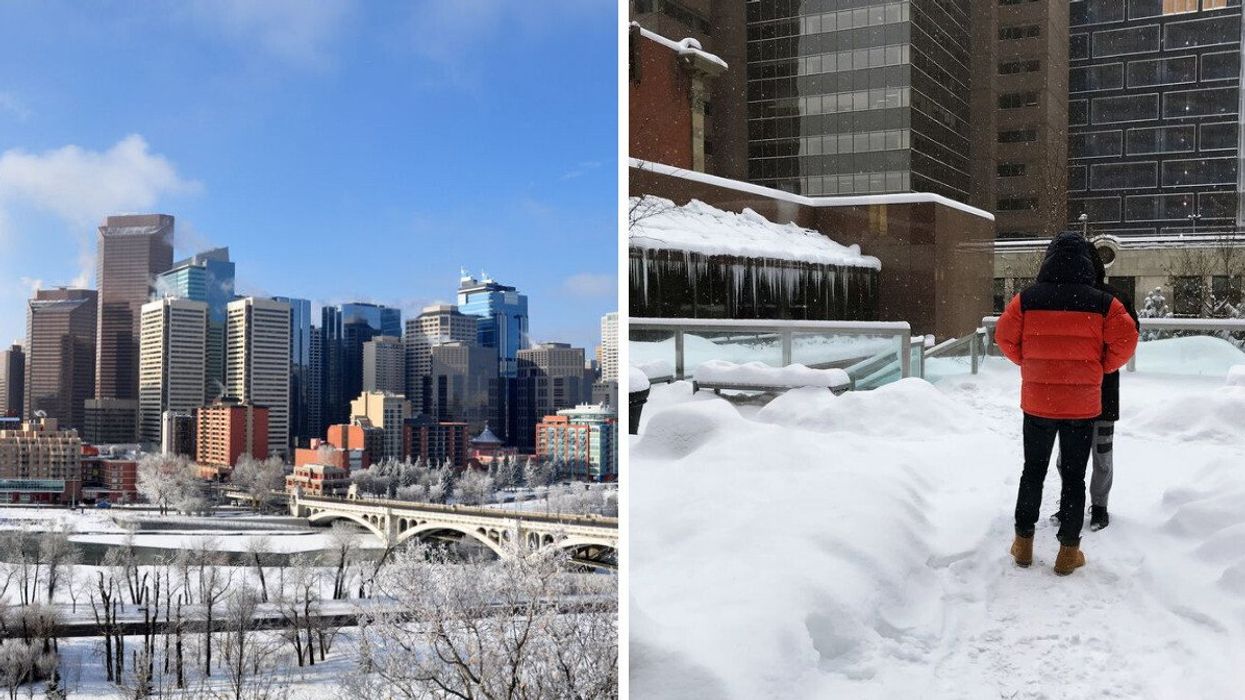 Winter in Calgary. Right: Alberta winter.