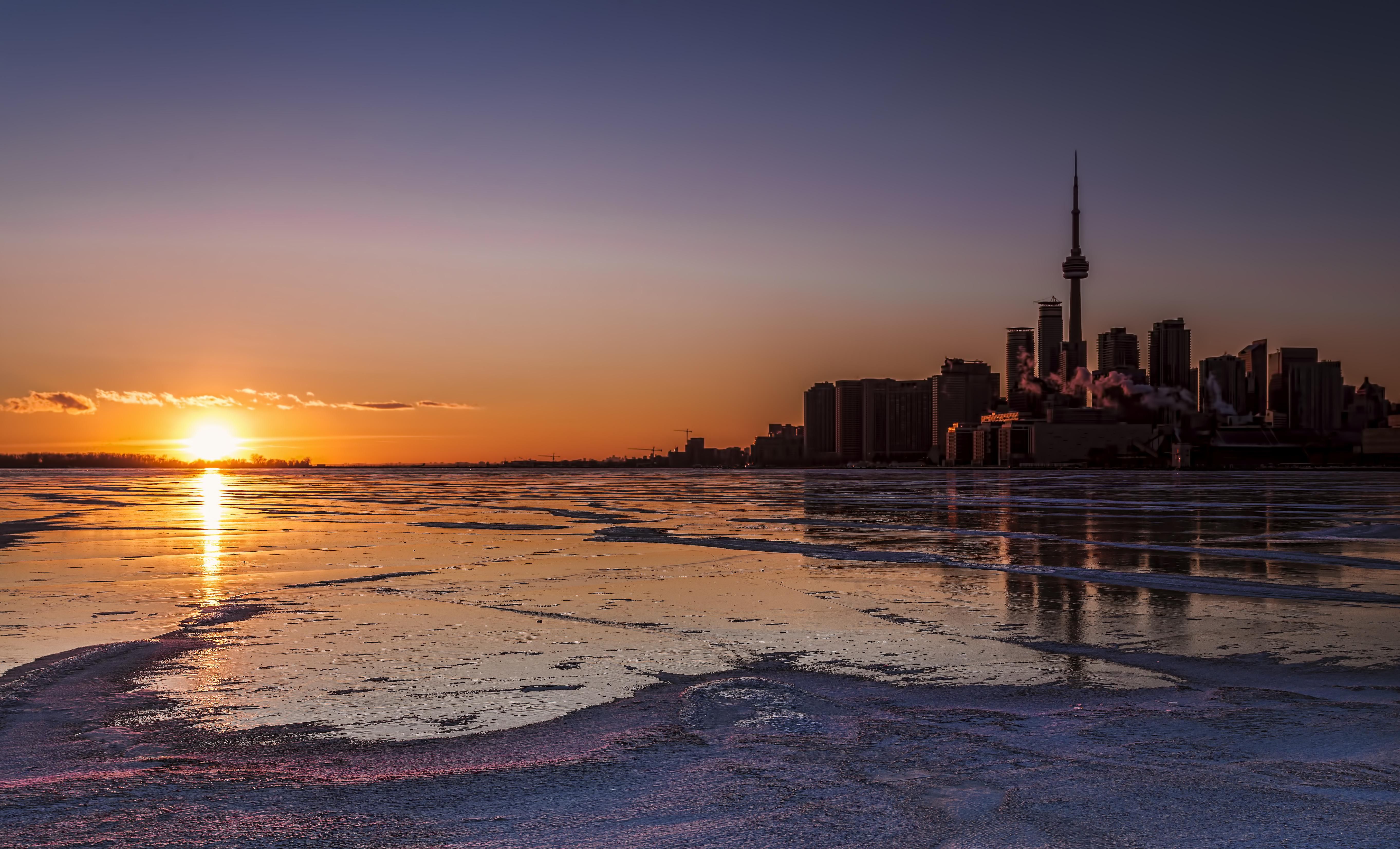 Winter sunset in Toronto.