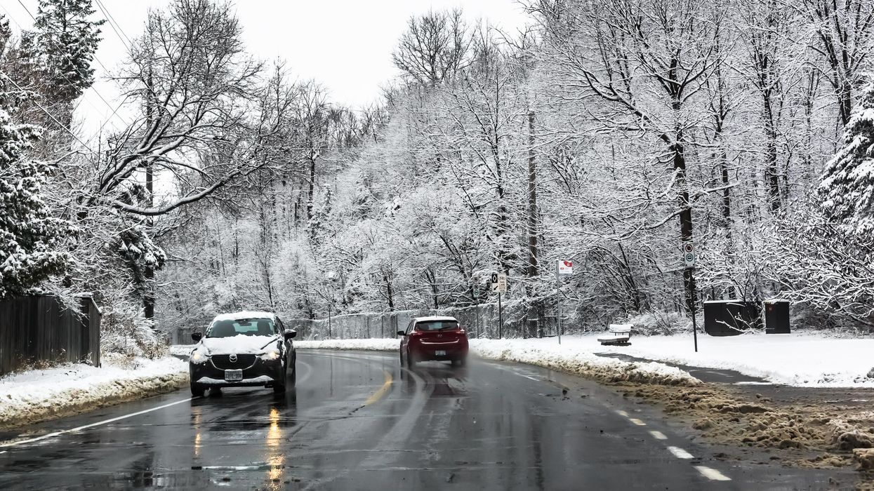 Winter weather driving in Ontario.