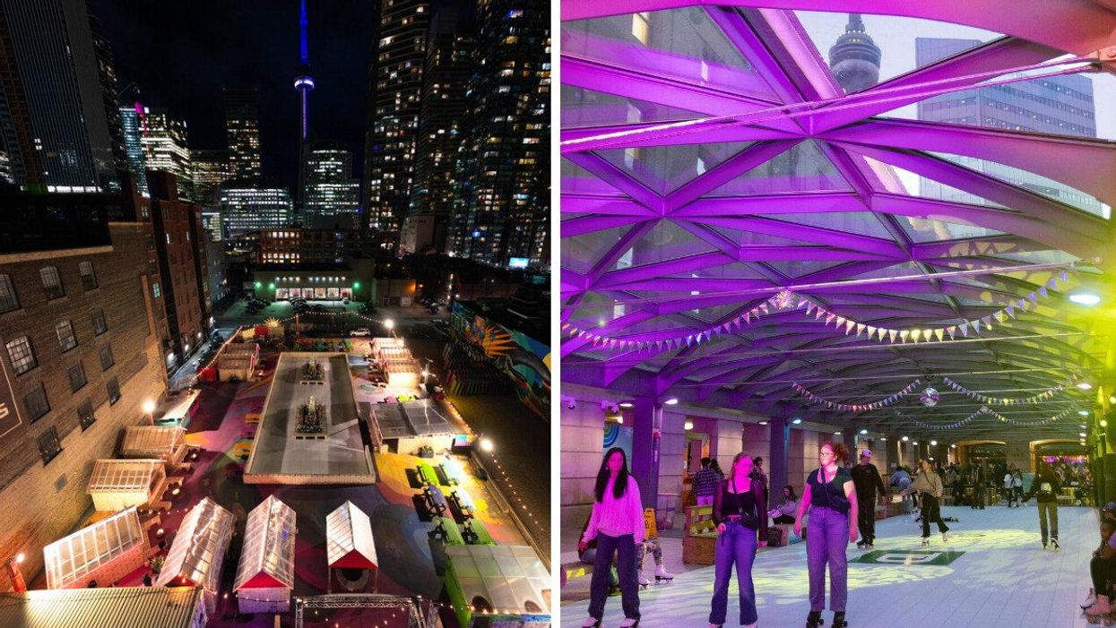 WinterViews in Toronto. Right: Union roller skating.