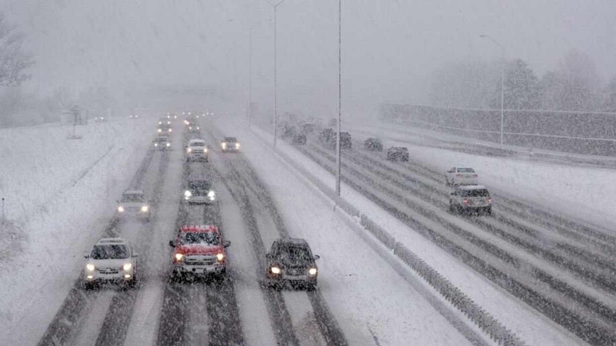 Wintry roads in Ontario.