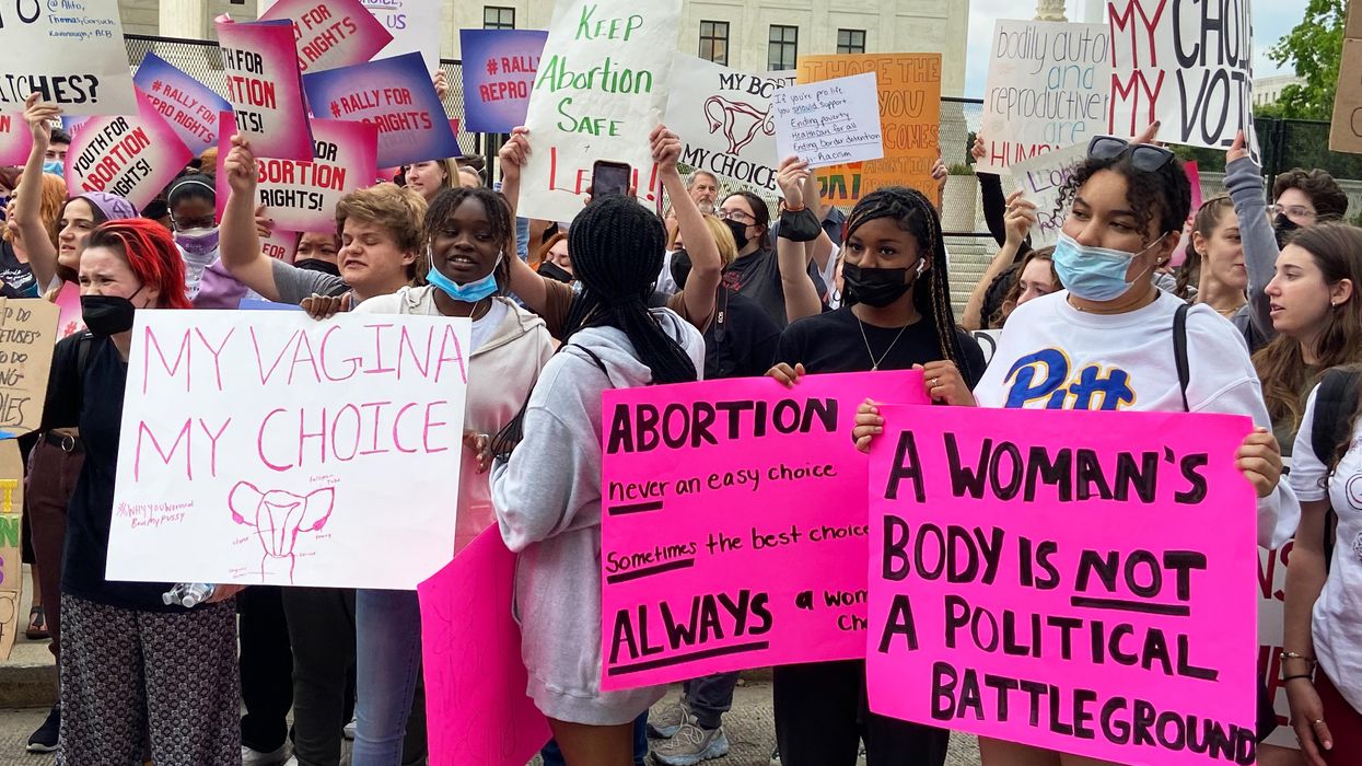 Women protesting about abortion access in Washington, D.C.