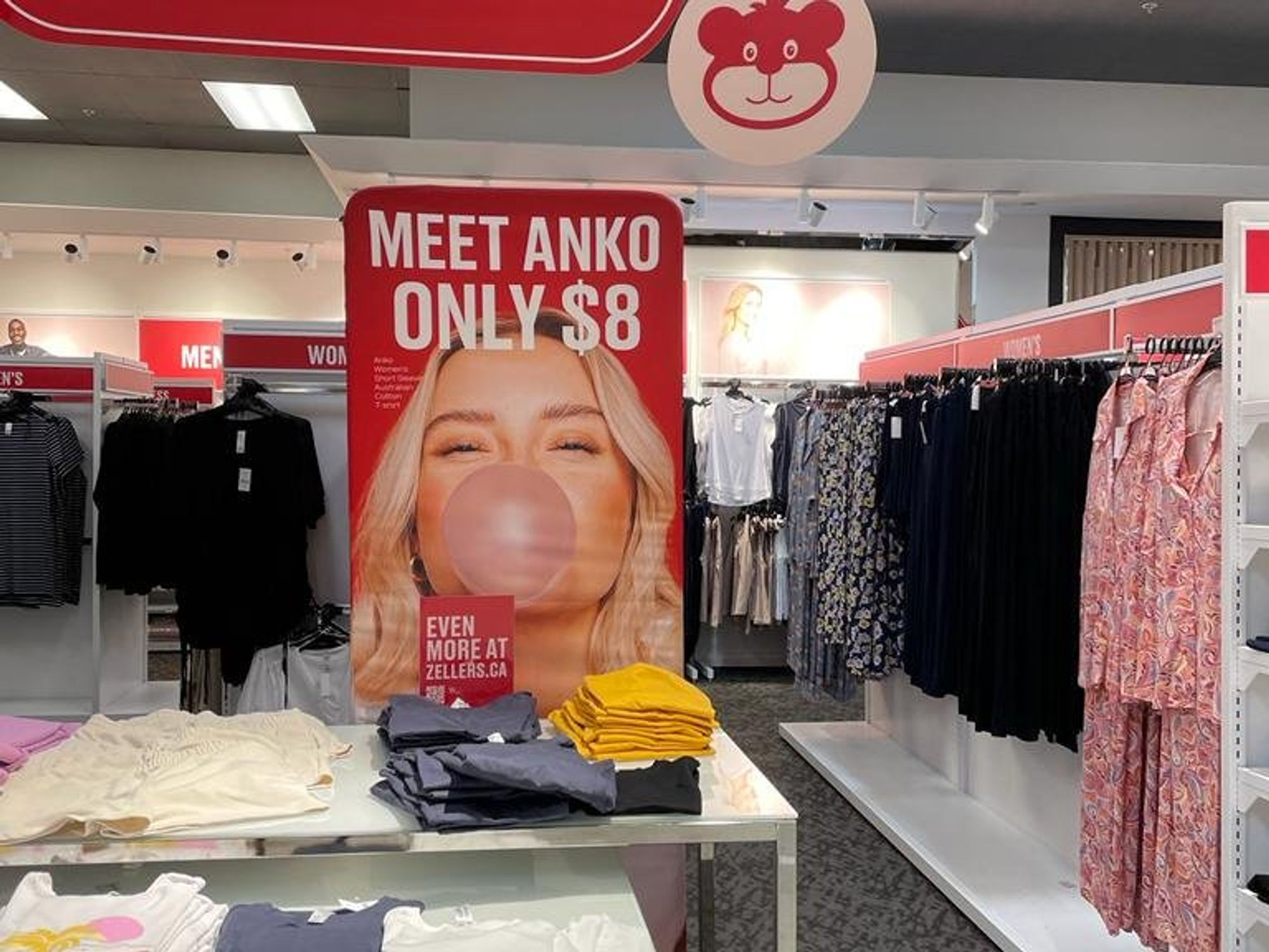 Women's clothing at Zellers in Canada.