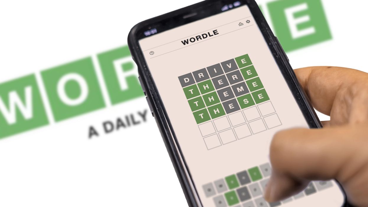 Wordle on a phone and laptop screen.