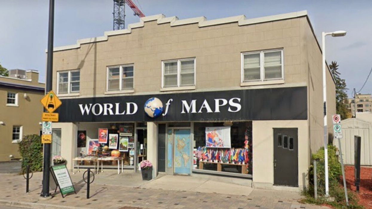 World Of Maps store front in Ottawa.
