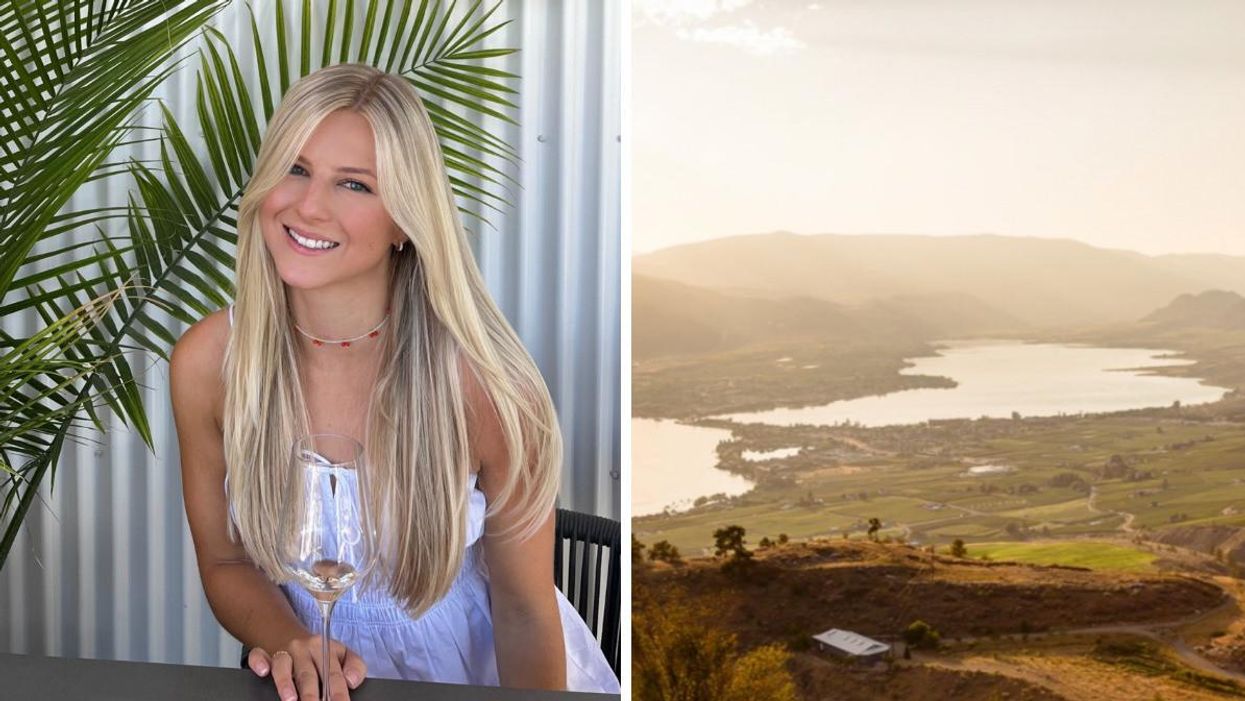 Writer Ashley Harris. Right: Osoyoos.