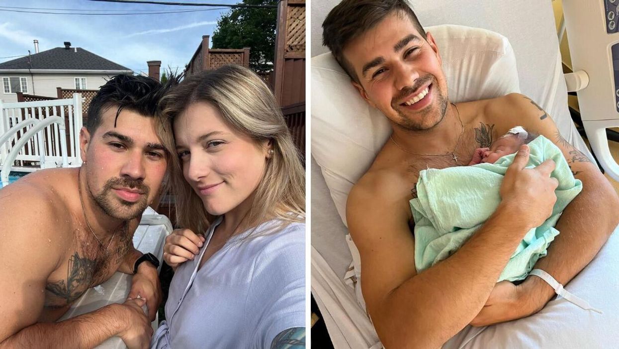Yannick et Alexandra d'OD Dans L'Ouest. Droite : Yannick Martel et son bébé Logan.