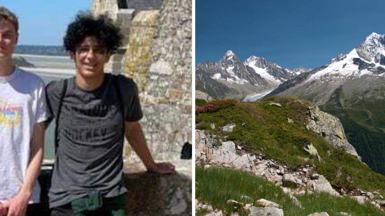 Yassin Jouali. Right: Chamonix Mont-Blanc.