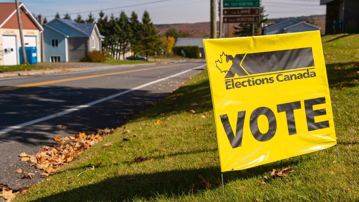 yellow elections canada vote sign