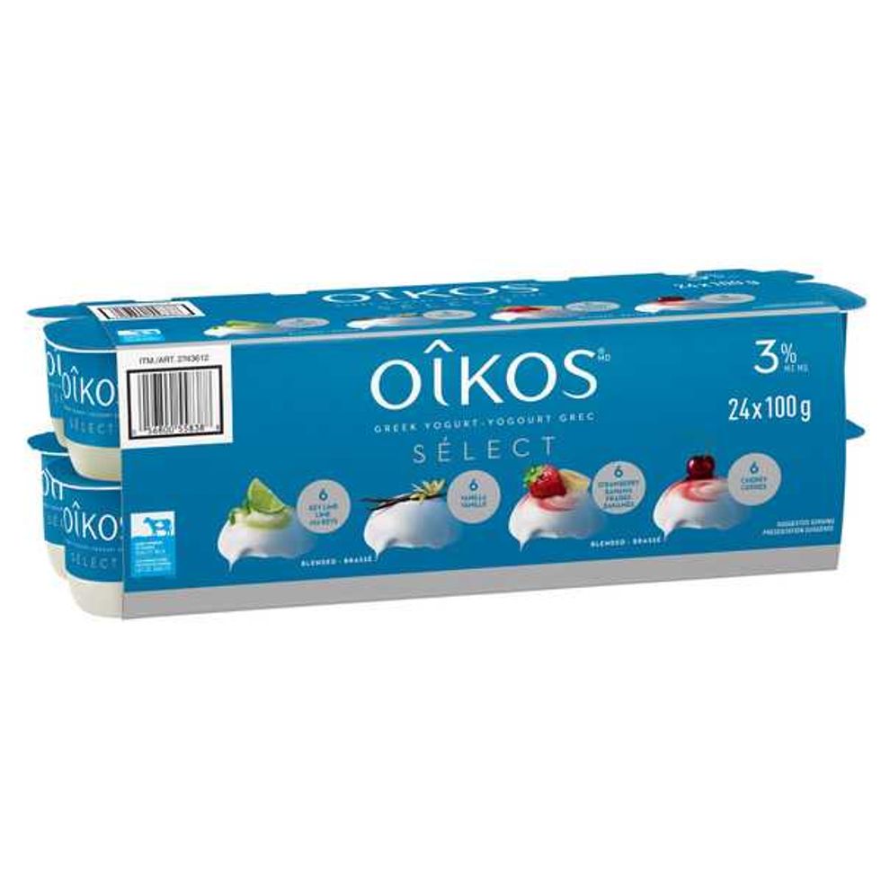 Yogourt grec Oikos sur le site de Costco