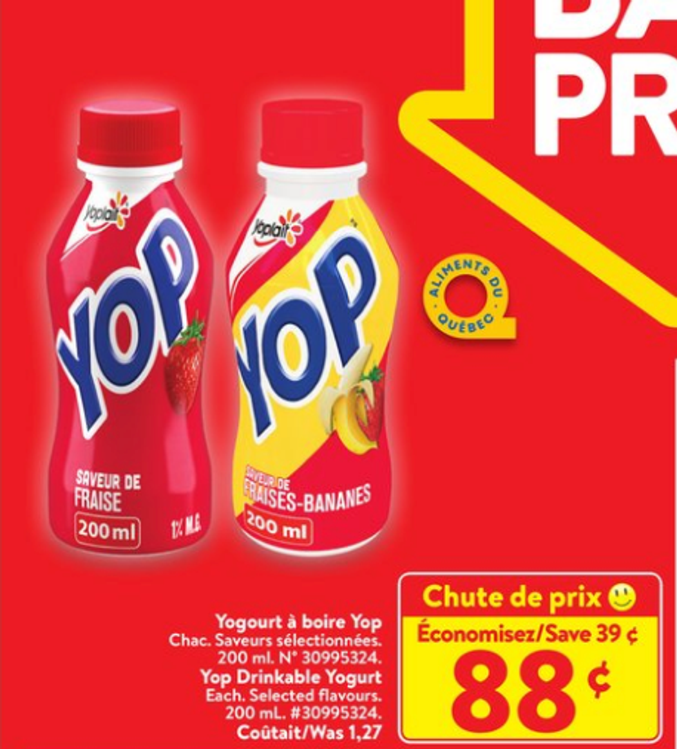 Yogourt \u00e0 boire Yoplait.