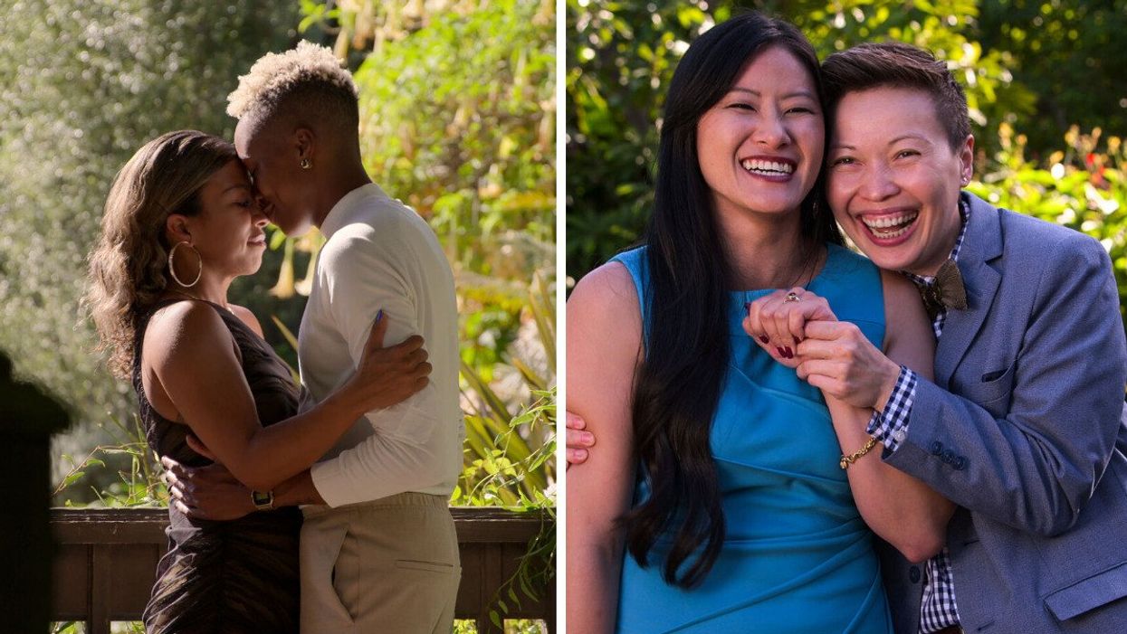 Yoly Rojas and Mal Wright from 'The Ultimatum: Queer Love.' Right: Sam Mark and Aussie Chau from 'The Ultimatum: Queer Love.'