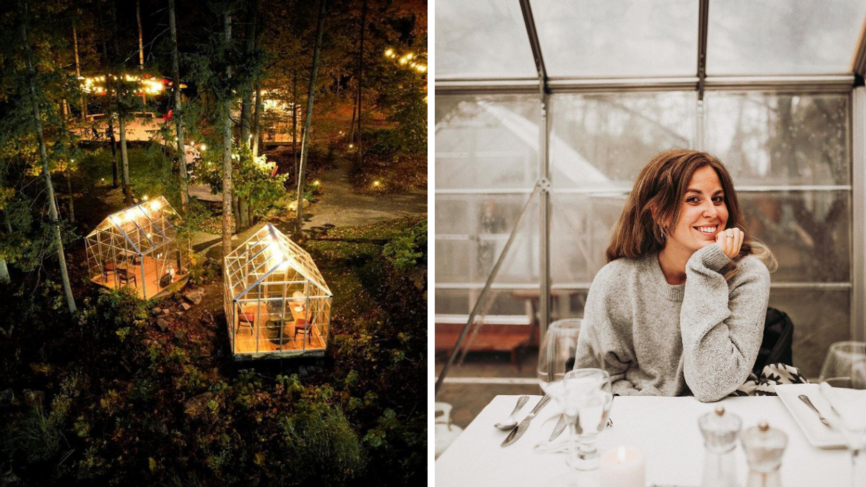 You Can Dine Under Twinkly Lights & A Forest Canopy In These Glass Chalets Near Ottawa (VIDEO)
