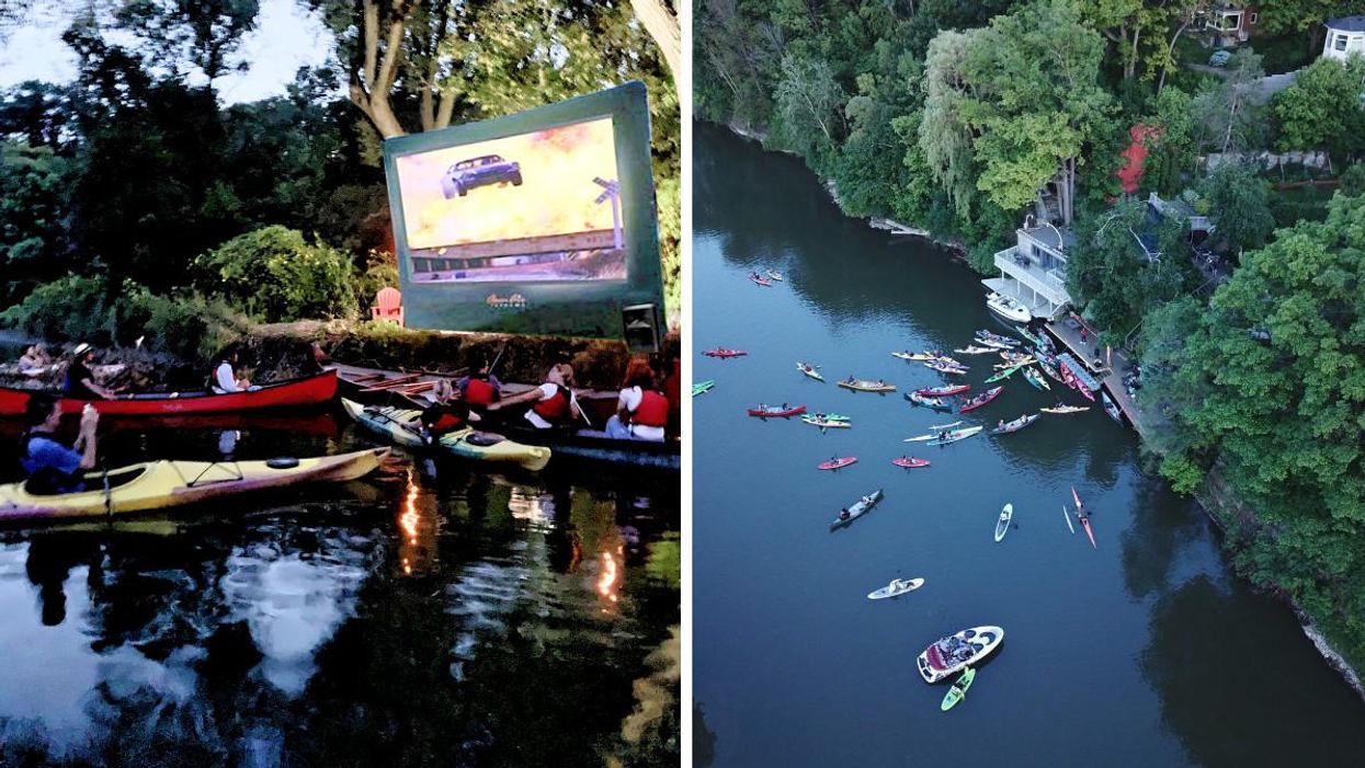 You Can Watch A Movie From A Kayak At The Toronto Adventures Waterfront Cinema