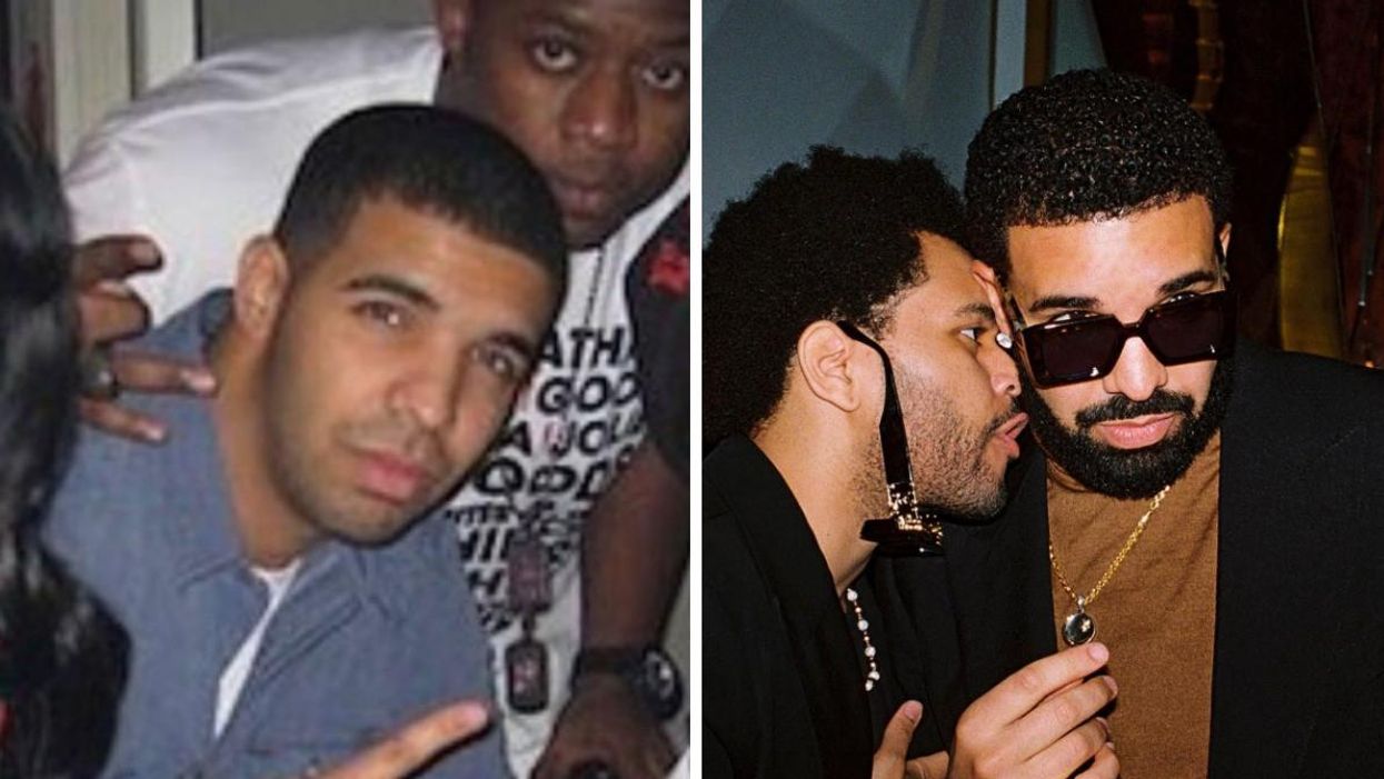 Young Drake. Right: The Weeknd and Drake.