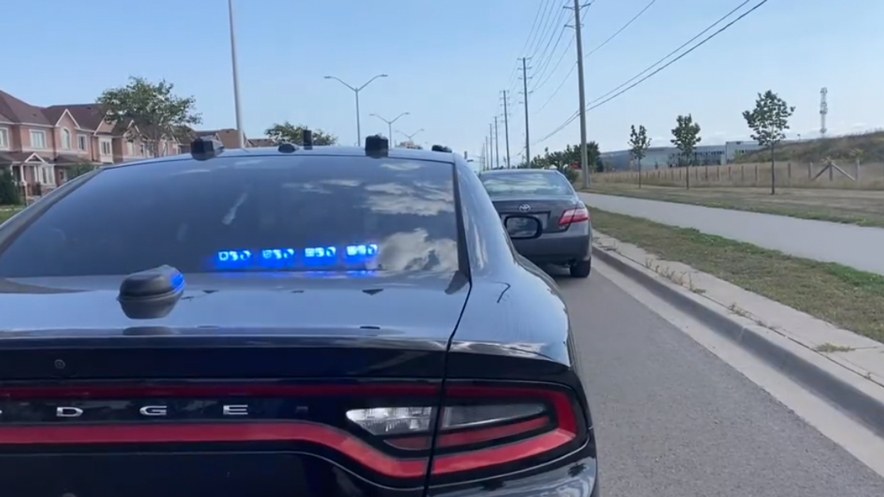Young driver pulled over by Halton Regional Police Service.
