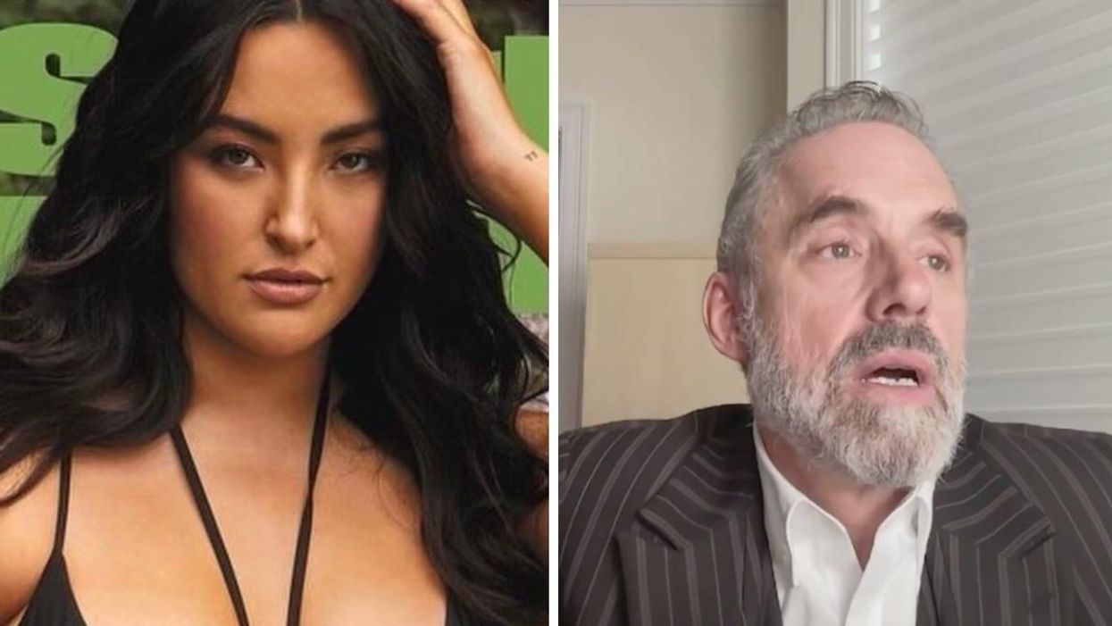 Yumi Nu on the cover of Sports illustrated. Right: Jordan Peterson.
