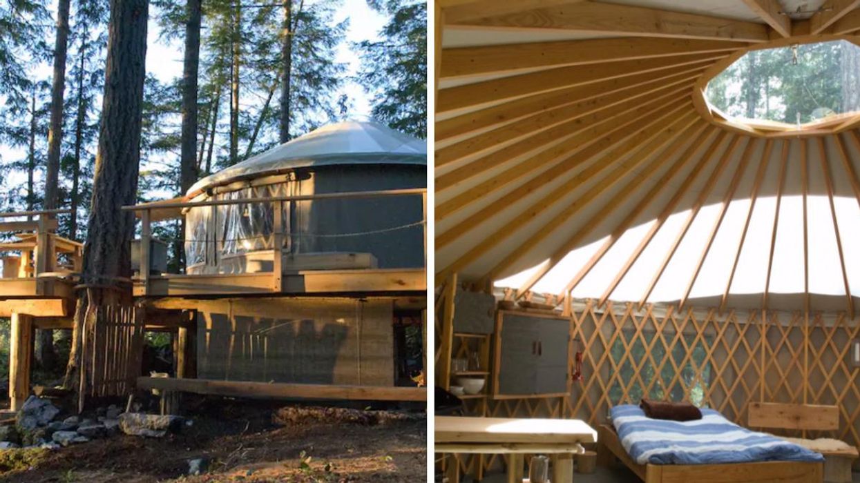 Yurt Airbnb on Cortes Island.