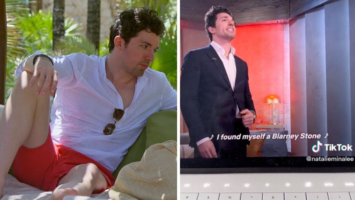 Zack Goytowski on Season 4 of 'Love Is Blind.' Right: Zack singing a song in the pods.