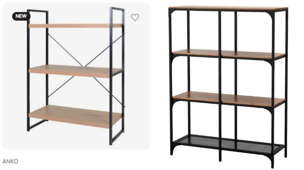Zellers bookshelf. Right: IKEA shelf unit.